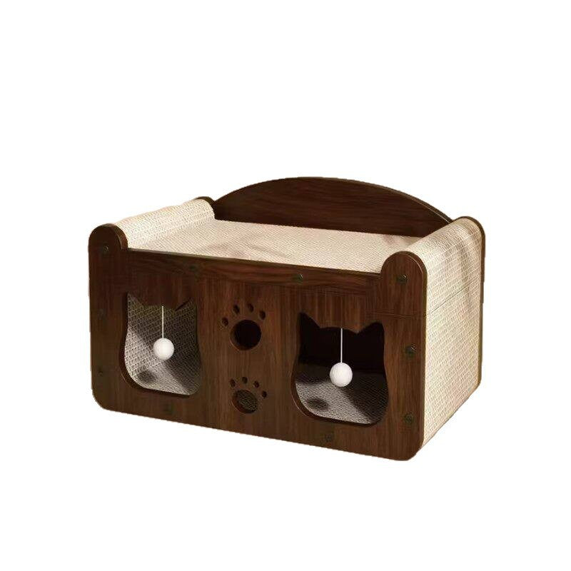 Cat scratching board, cat bed integrated vertical cat scratching board, wear-resistant toy TV model, all-season universal toy cat house villa